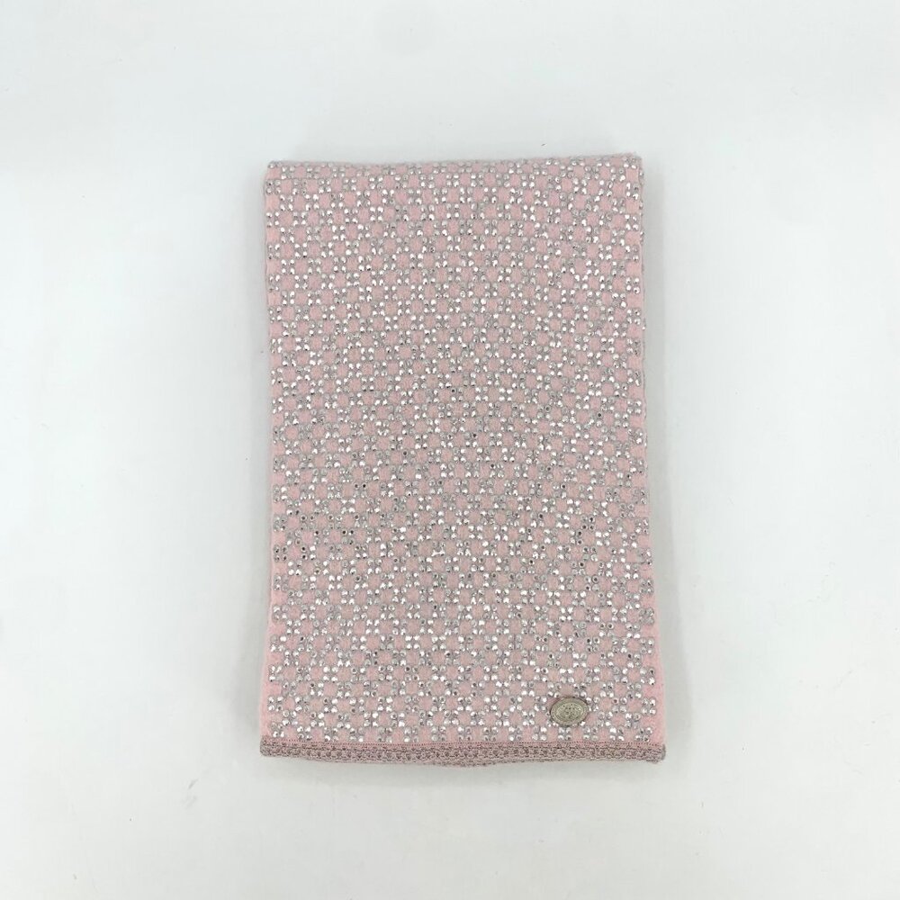 Chanel Pink full-crystal rabbit fur scarf